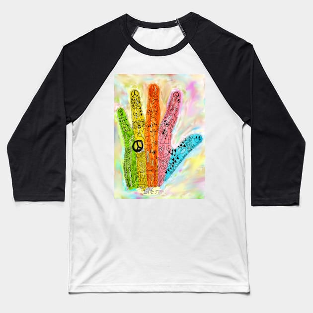 The Hand of Peace Baseball T-Shirt by bgaynor